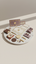 Gold-Detail Event Invitation Suite With Plum Envelope