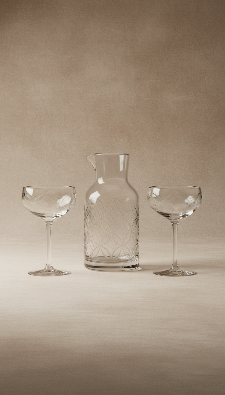 Cocktail Glassware Set With Etched Logo